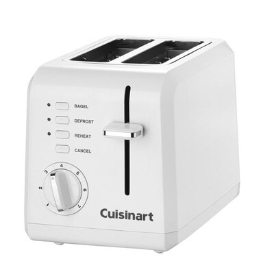 Cuisinart® Leverless Compact Plastic 2 Slice Toaster, White