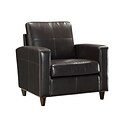 Office Star OSP Designs Eco Leather Club Chair With Espresso Finish Legs, Espresso