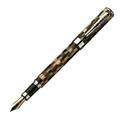 Conklin® Stylograph Mosaic Pattern Fountain Pen, Medium Nib, Brown/White