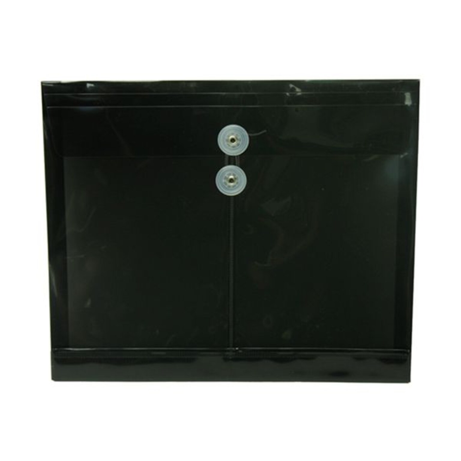 JAM Paper® Plastic Envelopes with Button and String Tie Closure, Letter Booklet, 9.75 x 13, Black, 108/Pack (218B1BLB)