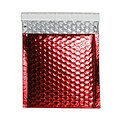 JAM Paper® Bubble Padded Mailers with Peel and Seal Closure, CD Size, 6 x 6.5, Red Metallic, 12/Pack (2744432)