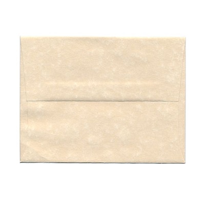 JAM Paper A2 Parchment Invitation Envelopes, 4.375 x 5.75, Natural Recycled, 25/Pack (34777)