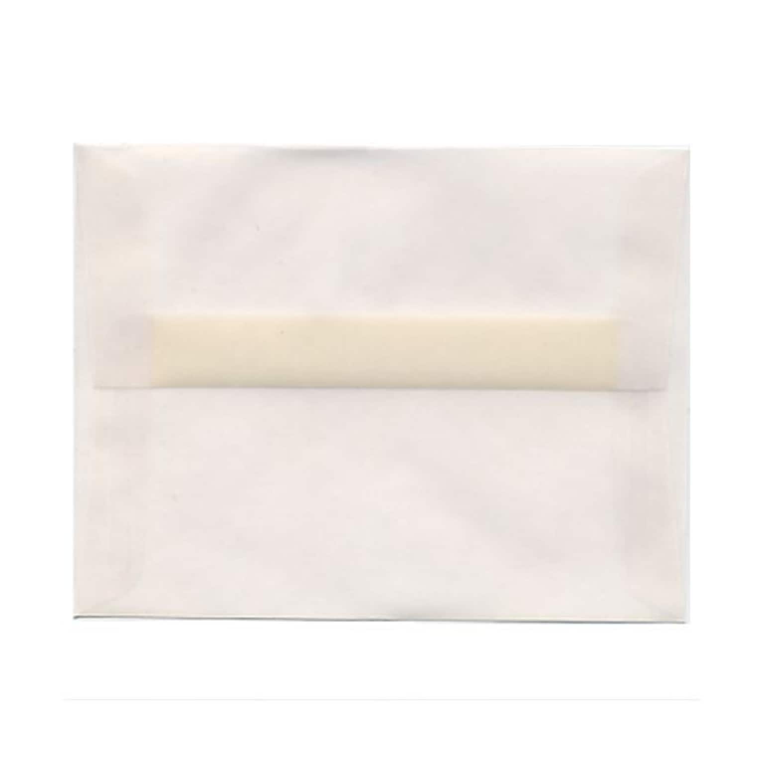 JAM Paper A2 Translucent Vellum Invitation Envelopes, 4.375 x 5.75, Clear, 25/Pack (53794)