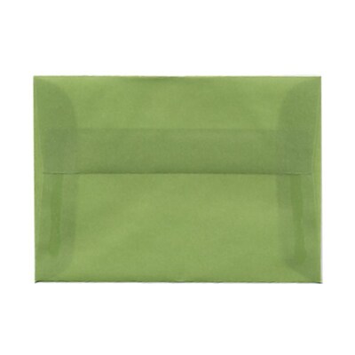 JAM Paper 4Bar A1 Translucent Vellum Invitation Envelopes, 3.625 x 5.125, Leaf Green, 25/Pack (1591611)