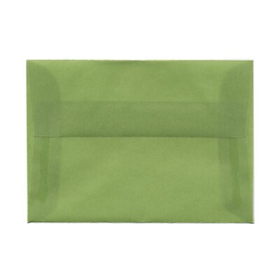 JAM Paper® 4Bar A1 Translucent Vellum Invitation Envelopes, 3.625 x 5.125, Leaf Green, 25/Pack (1591