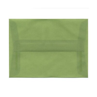 JAM Paper® A6 Translucent Vellum Invitation Envelopes, 4.75 x 6.5, Leaf Green, 25/Pack (PACV653)