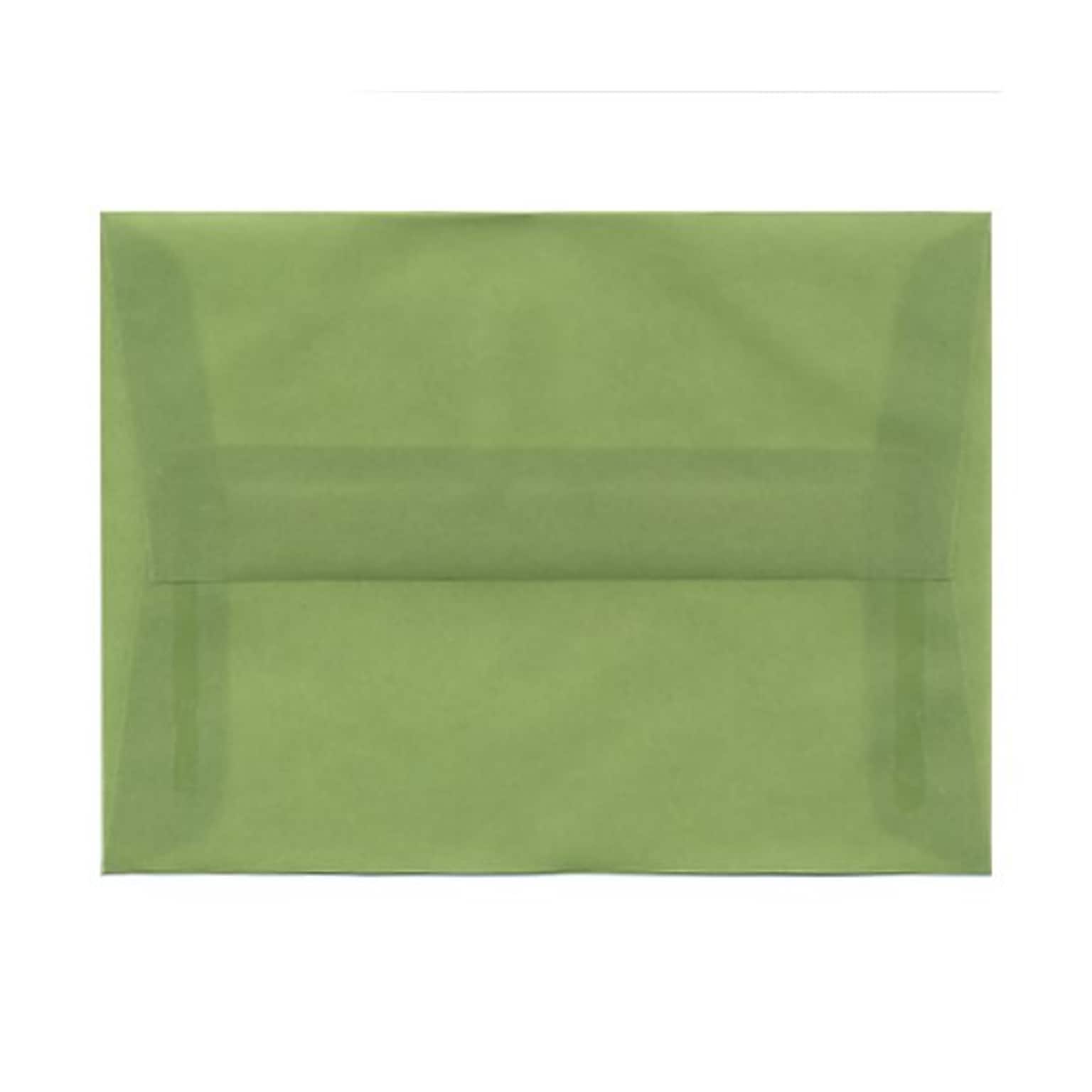 JAM Paper® A6 Translucent Vellum Invitation Envelopes, 4.75 x 6.5, Leaf Green, 25/Pack (PACV653)