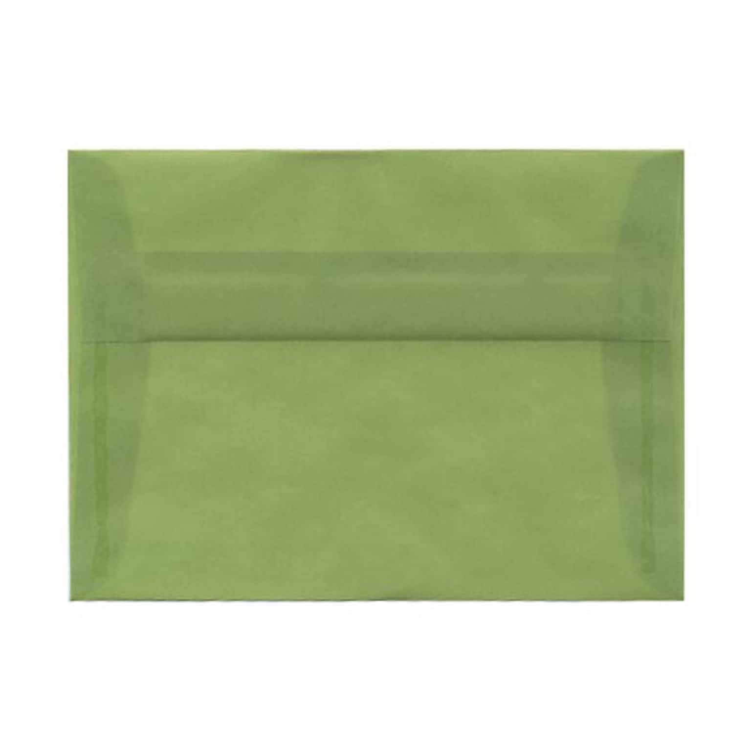 JAM Paper A7 Translucent Vellum Invitation Envelopes, 5.25 x 7.25, Leaf Green, 25/Pack (PACV703)