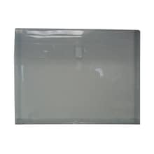 JAM Paper® Plastic Envelopes with Hook & Loop Closure, 9.75 x 13 with 1 Inch Expansion, Smoke Grey,