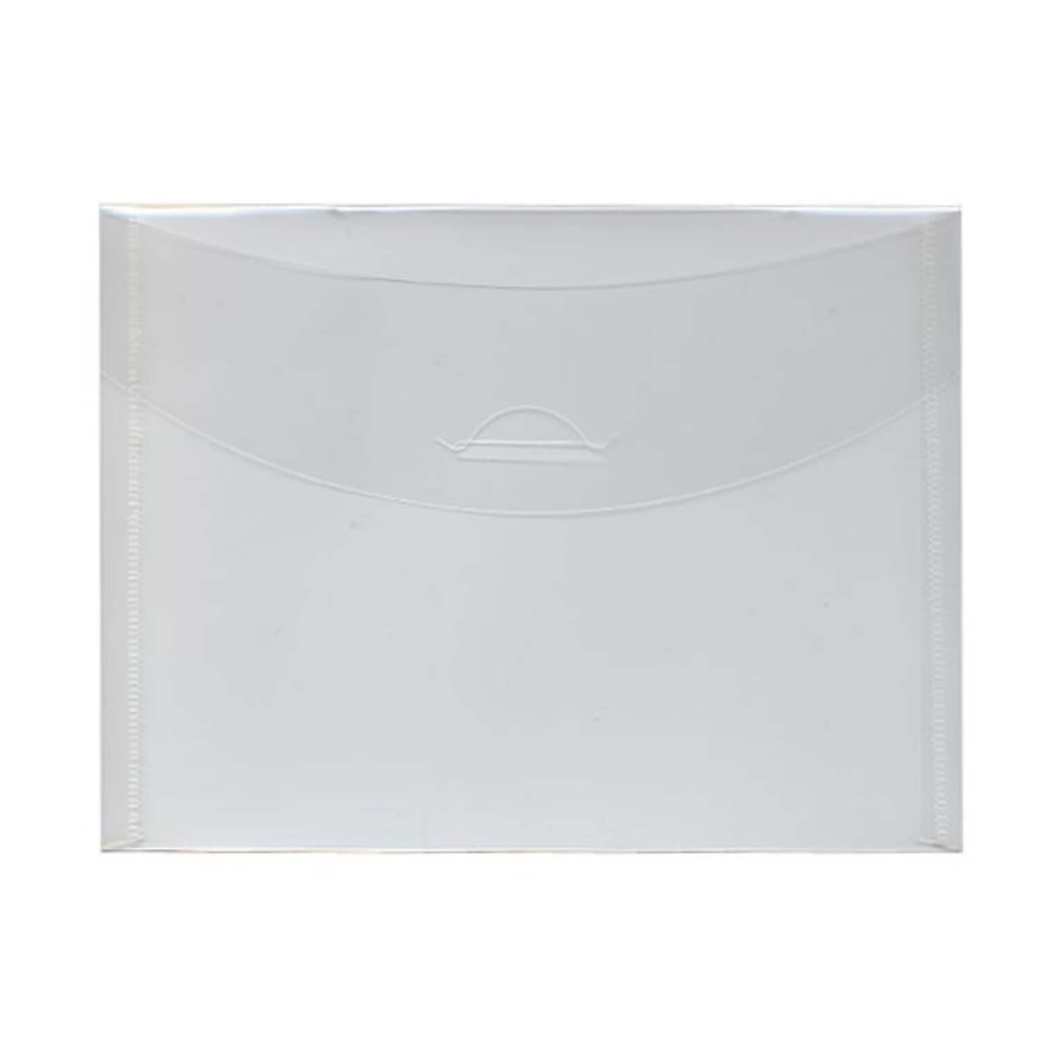 JAM Paper® Plastic Envelopes with Tuck Flap Closure, Booklet, 5 1/2 x 7 3/8, Clear Poly, 12/Pack (1541743)