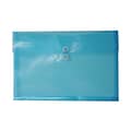 JAM Paper® Plastic Envelopes with Button and String Tie Closure, Booklet, 12 x 18, Blue Poly, 12/pac