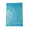 JAM Paper® Plastic Envelopes with Button and String Tie Closure, Legal Open End, 9.75 x 14.5, Blue P