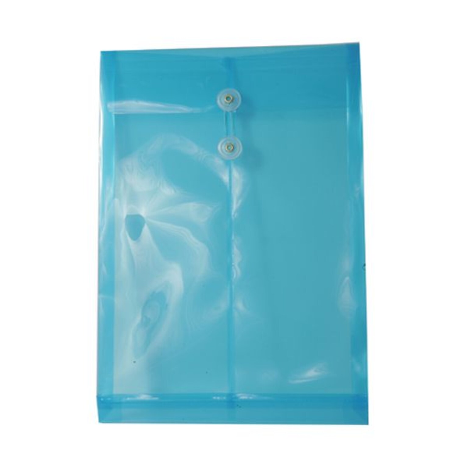 JAM Paper® Plastic Envelopes with Button and String Tie Closure, Legal Open End, 9.75 x 14.5, Blue Poly, 12/pack (119B1BU)