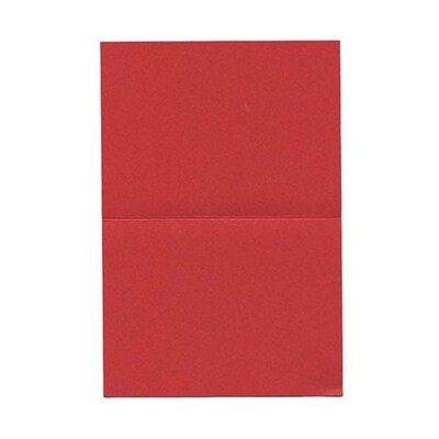 JAM Paper® Blank Foldover Cards, A6 size, 4 5/8 x 6 1/4, Crushed Leaf Red Poppy, 50/pack (HOCT910)