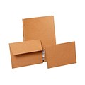 JAM Paper® Recycled Stationery Set, 4 x 5.5, 50 Foldover Cards and 50 Envelopes, Brown Kraft Paper Bag (NTC05115)