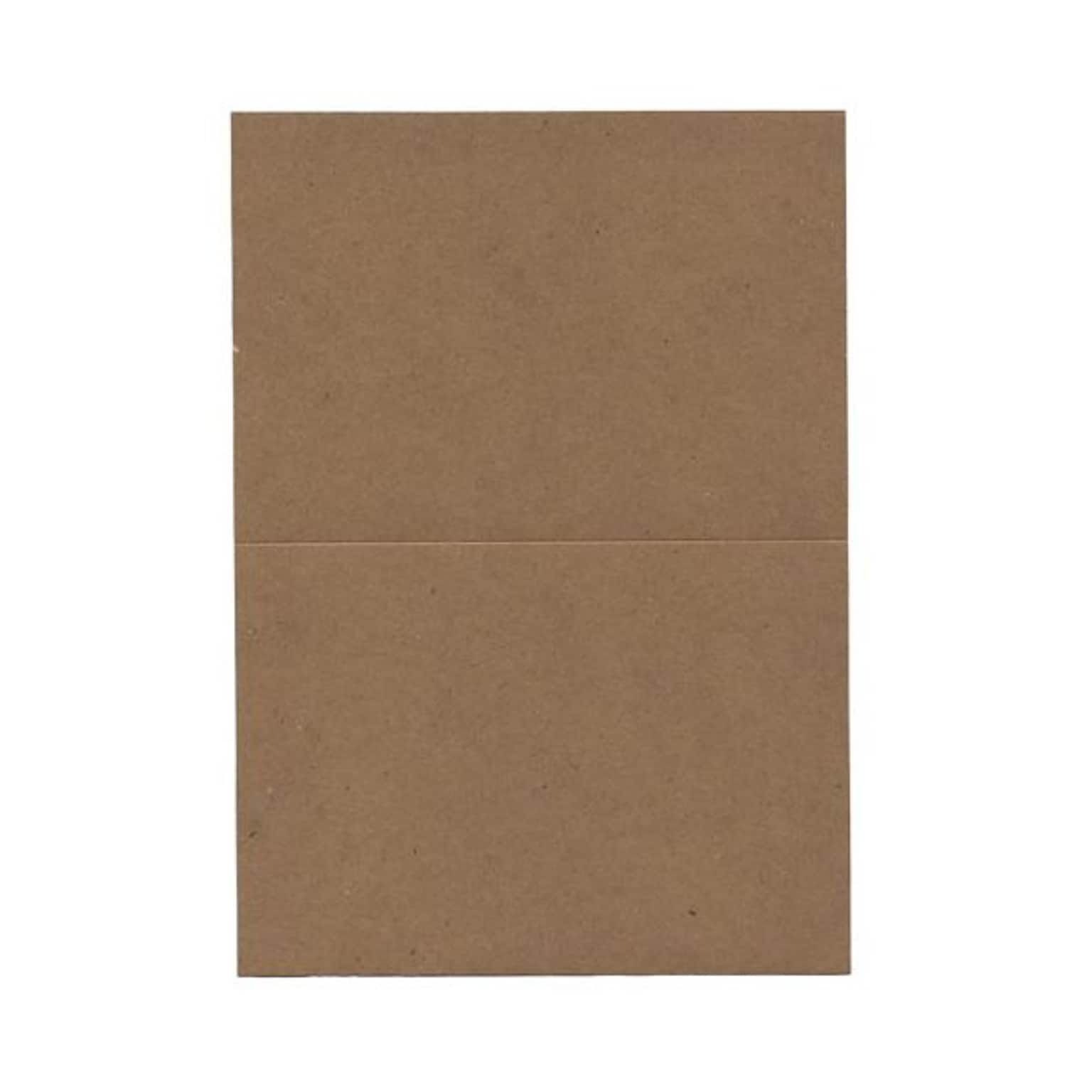 JAM Paper® Blank Foldover Cards, A7 Size, 5 x 6 5/8, 60lb Brown Kraft Recycled, 25/Pack (530910832)