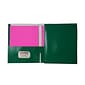 JAM Paper Glossy 2-Pocket Presentation Folder, Green, 100/Box (5042560B)
