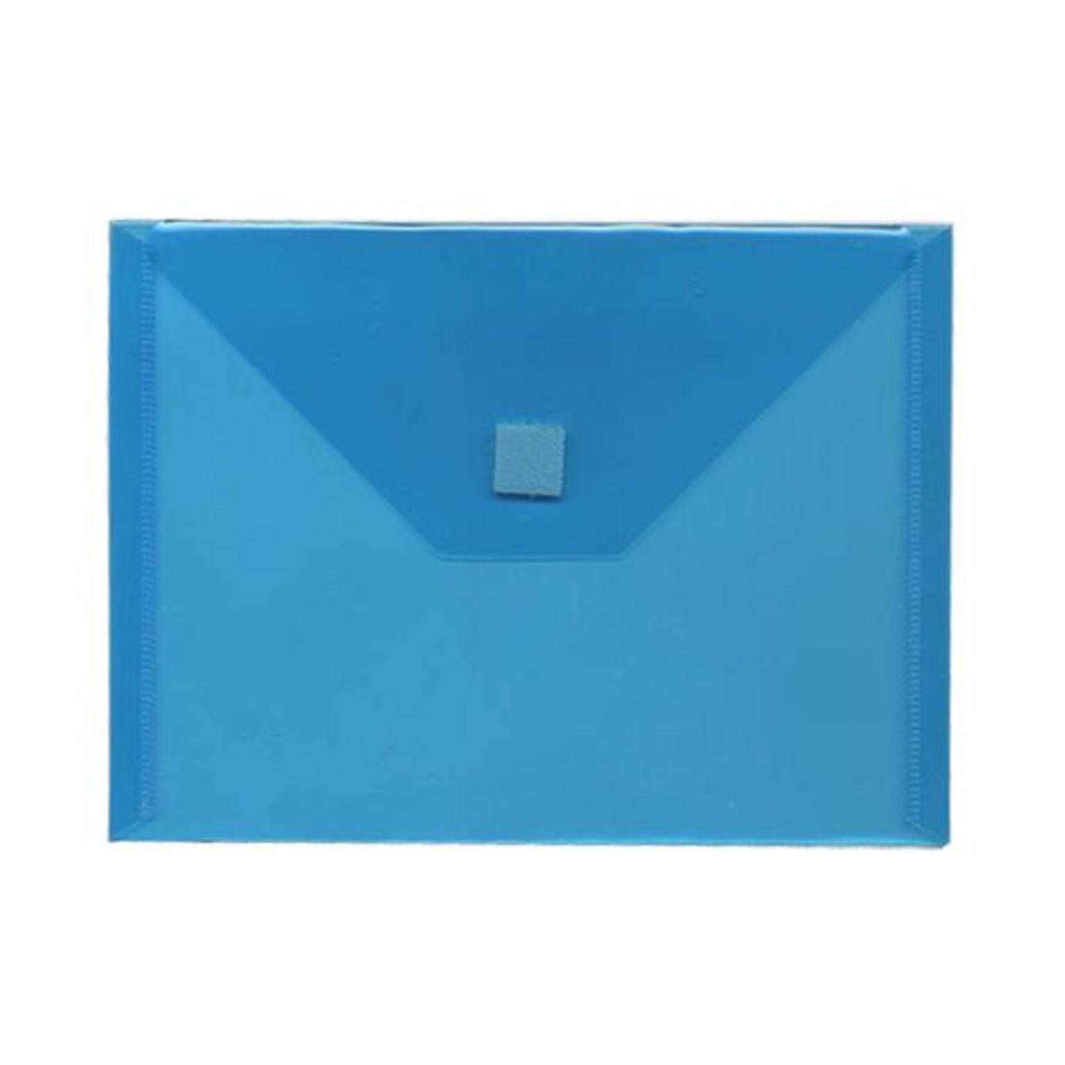 JAM Paper® Plastic Envelopes with Hook & Loop Closure, Index Booklet, 5.5 x 7.5, Blue Poly, 12/Pack (920V0BU)