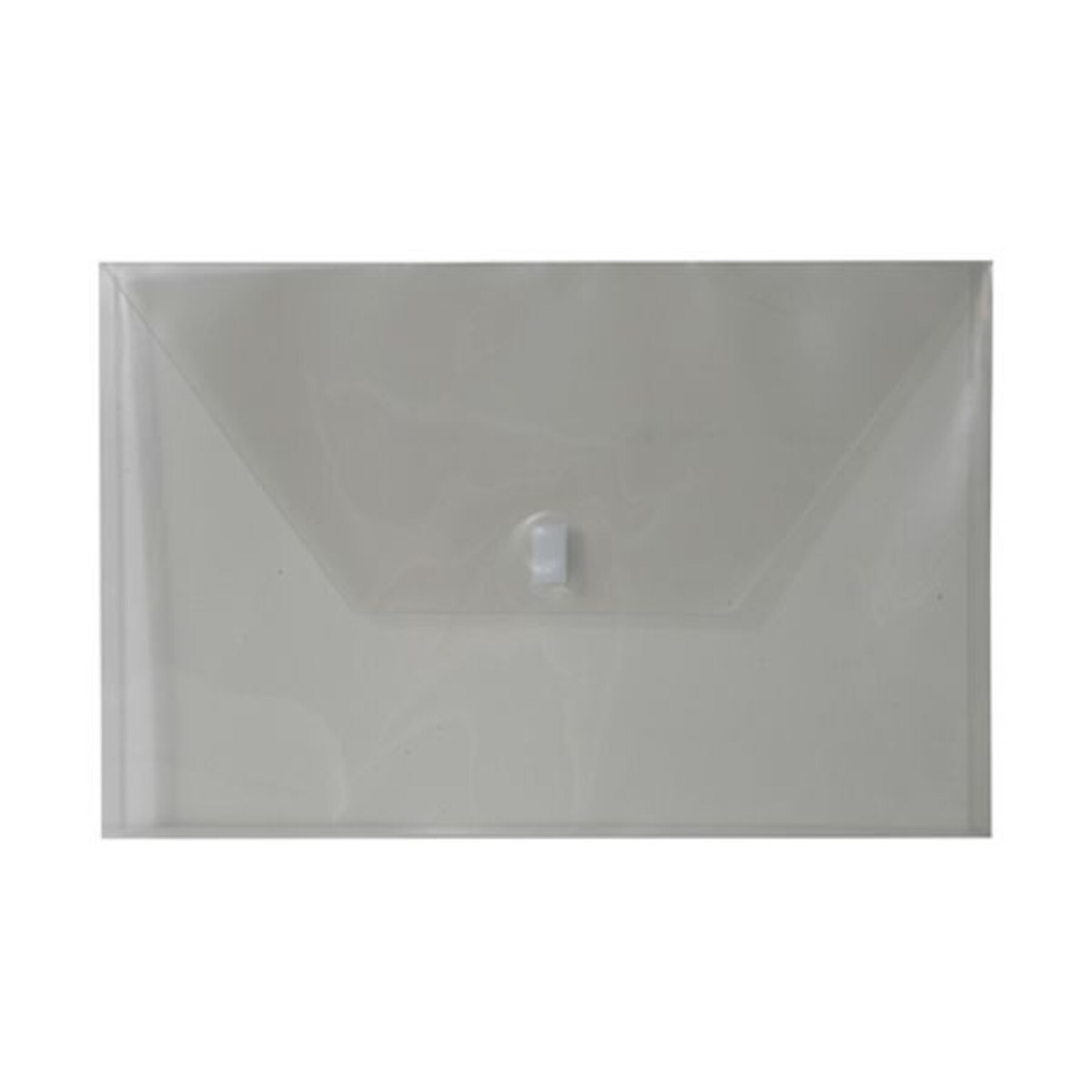 JAM Paper® Plastic Envelopes with Hook & Loop Closure, Legal Booklet, 9.75 x 14.5, Smoke Grey Poly, 12/pack (219V0SM)
