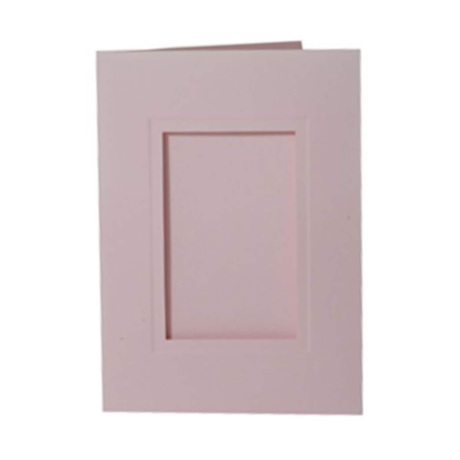 JAM Paper® Foldover Photo Cards, A7 size, 5 x 7, 2.5 x 4 Opening, Baby Pink, 12/pack (1791031)