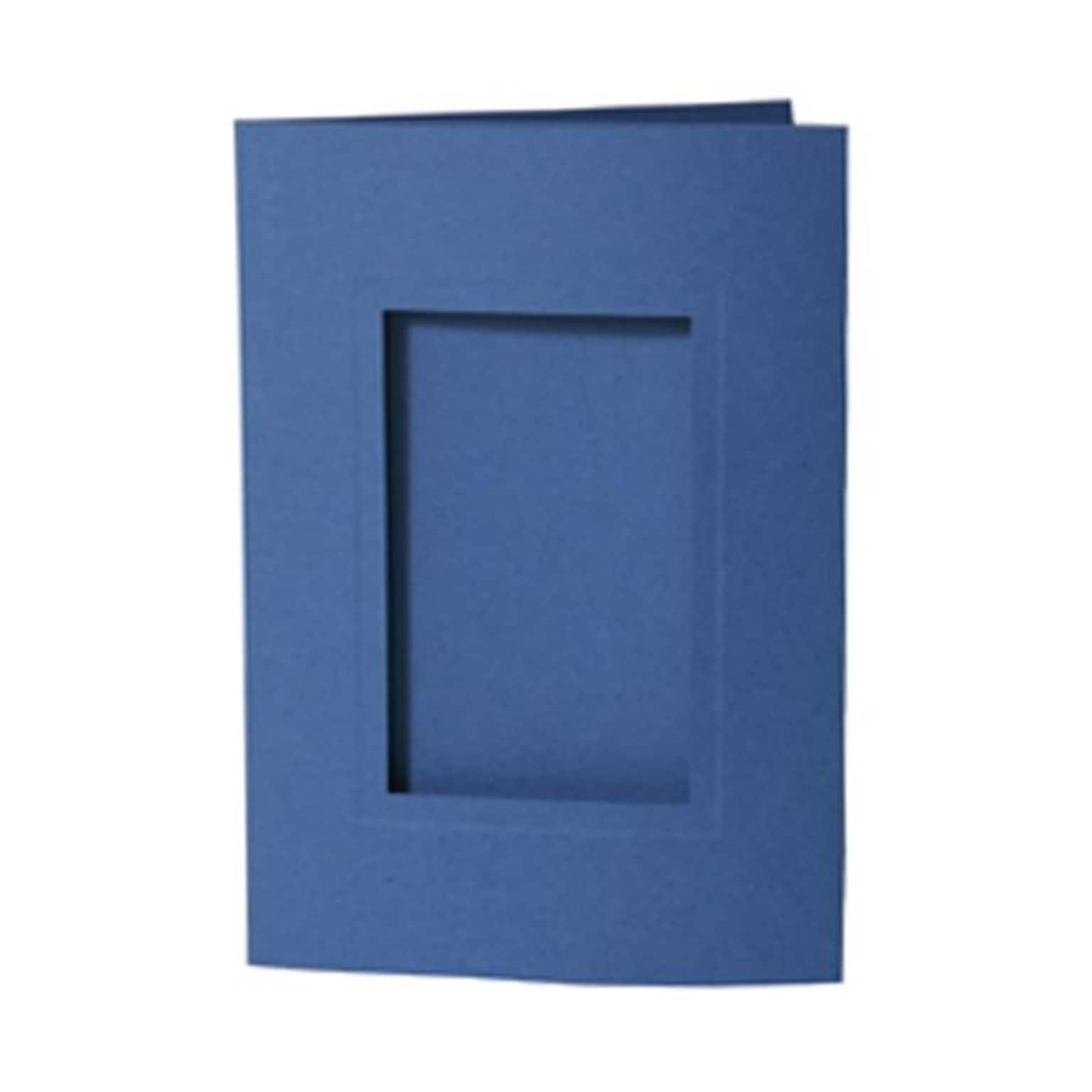 JAM Paper® Foldover Photo Cards, A7 size, 5 x 7, 2.5 x 4 Opening, Blue, 12/pack (1791033)