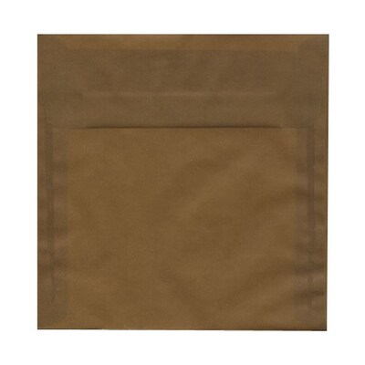JAM Paper 8.5 x 8.5 Square Translucent Vellum Invitation Envelopes, Earth Brown, 25/Pack (1592169)