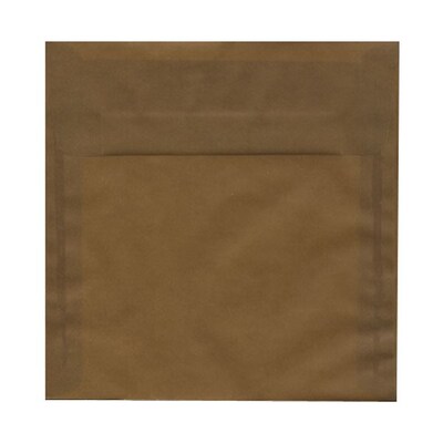 JAM Paper 8 x 8 Square Translucent Vellum Invitation Envelopes, Earth Brown, 25/Pack (E856576)