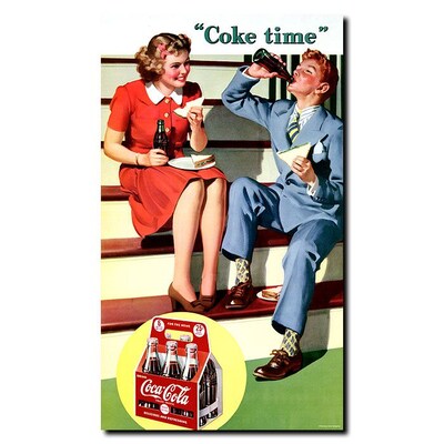 Trademark Fine Art Coke Time Stretched Canvas Art