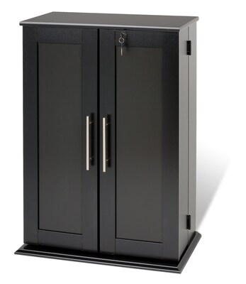 Prepac™ Locking Media Storage Cabinet With Shaker Doors, Black