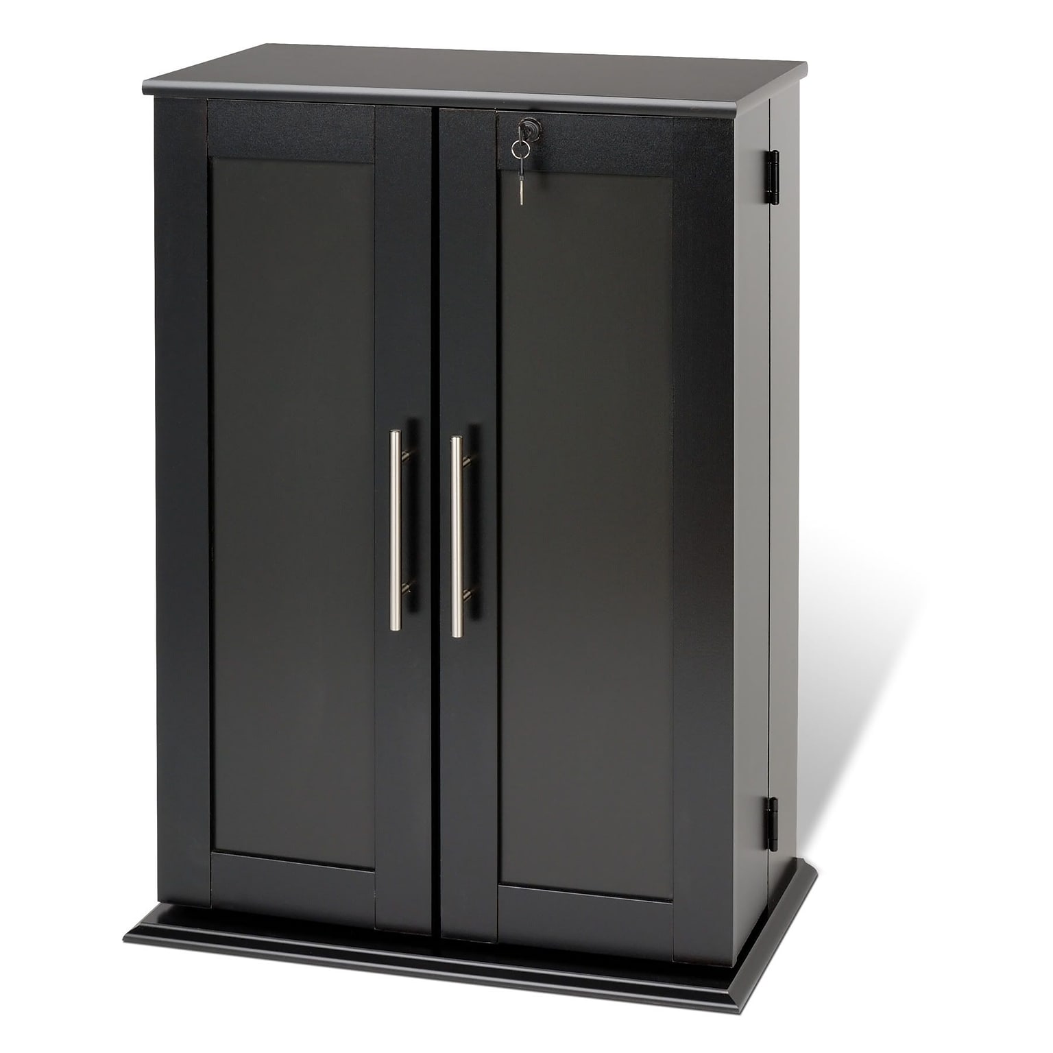 Prepac™ Locking Media Storage Cabinet With Shaker Doors, Black