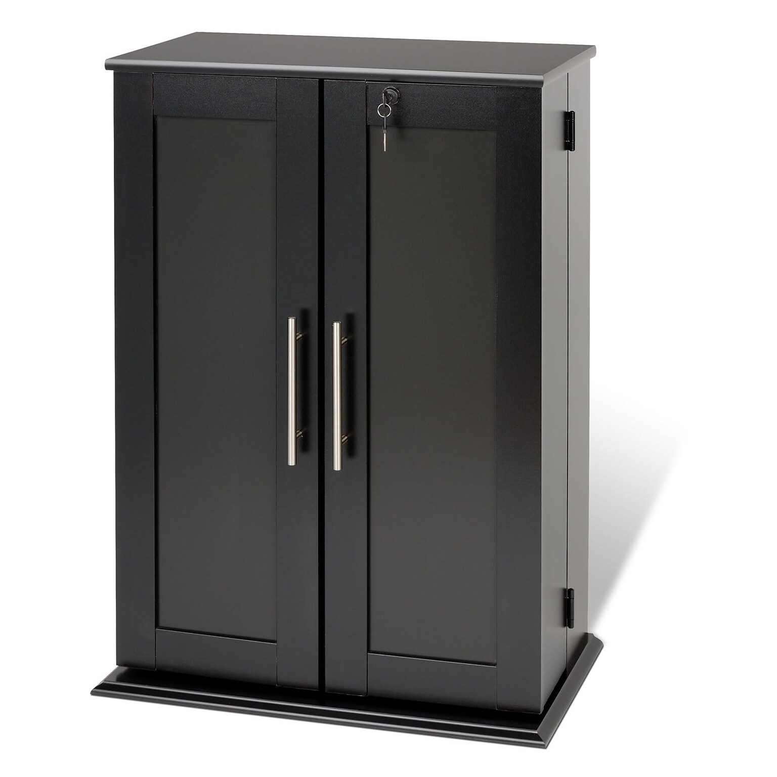 Prepac™ Locking Media Storage Cabinet With Shaker Doors, Black