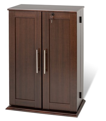 Prepac™ Locking Media Storage Cabinet With Shaker Doors, Espresso