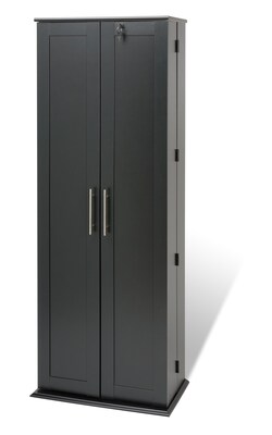 Prepac™ Grande Locking Media Storage Cabinet With Shaker Doors, Black