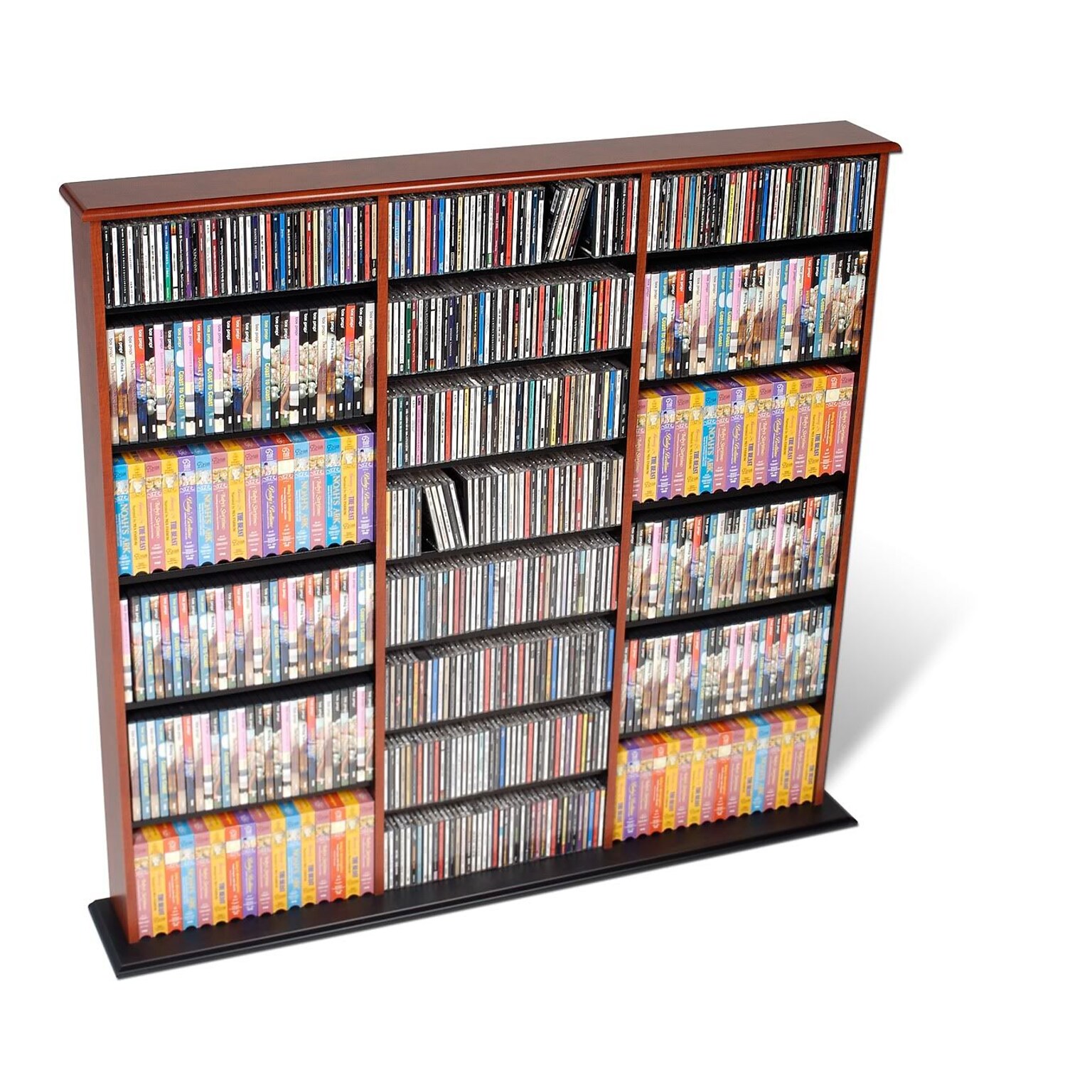 Prepac™ Triple Width Wall Storage, Cherry and Black