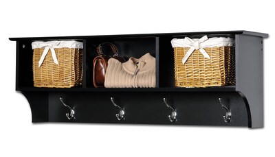 Prepac™ Sonoma Entryway Cubbie Shelf, 48" x 11.5", Black (BEC-4816)
