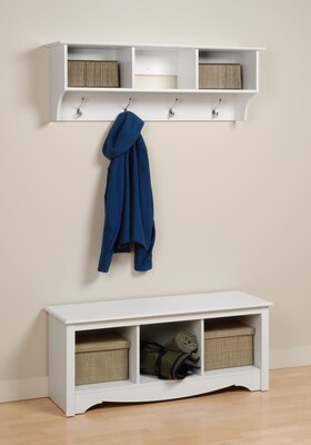 Prepac™ Sonoma Entryway Cubbie Shelf, 48" x 11.5", White