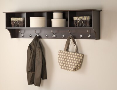 Prepac™ Wide Hanging Entryway Shelf, 60" x 11.5", Espresso