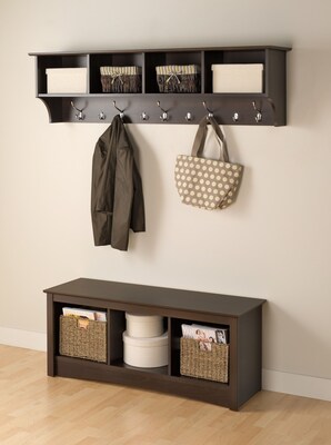 Prepac™ Wide Hanging Entryway Shelf, 60" x 11.5", Espresso