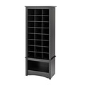 Prepac™ 61.25 Tall Shoe Cubbie Cabinet, Black