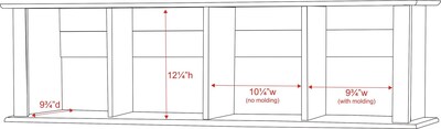 Prepac™ Wall Mounted Desk Hutch, 48" x 11.5", White (WHD-1348)