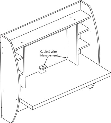 Prepac 42'' Wall Mounted Floating Desk with Storage, Espresso (EEHW-0200-1)