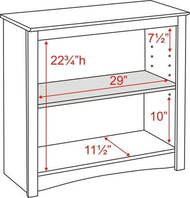 Prepac™ 2 Shelf Bookcase, Espresso (EDL-3229)