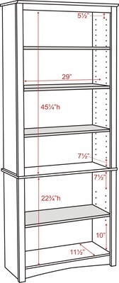 Prepac™ 6 Shelf Bookcase, Espresso