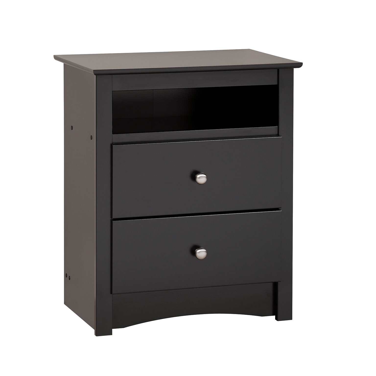 Prepac™ 28 Sonoma Tall 2 Drawer Nightstand With Open Shelf, Black (BDC-2428)
