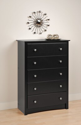 Prepac™ 45.25" Sonoma 5 Drawer Chest, Black (BDC-3345-K)