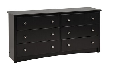 Prepac™ 29" Sonoma 6 Drawer Dresser, Black (BDC-6330-K)