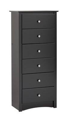 Prepac™ 53.25" Sonoma Tall 6 Drawer Chest, Black