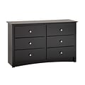 Prepac™ Sonoma Composite Wood Childrens 6 Drawer Dresser, Black