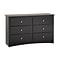 Prepac™ Sonoma Composite Wood Childrens 6 Drawer Dresser, Black