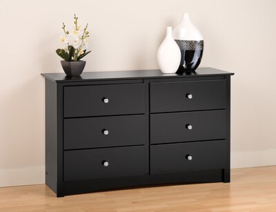 Prepac™ Sonoma Composite Wood Childrens 6 Drawer Dresser, Black